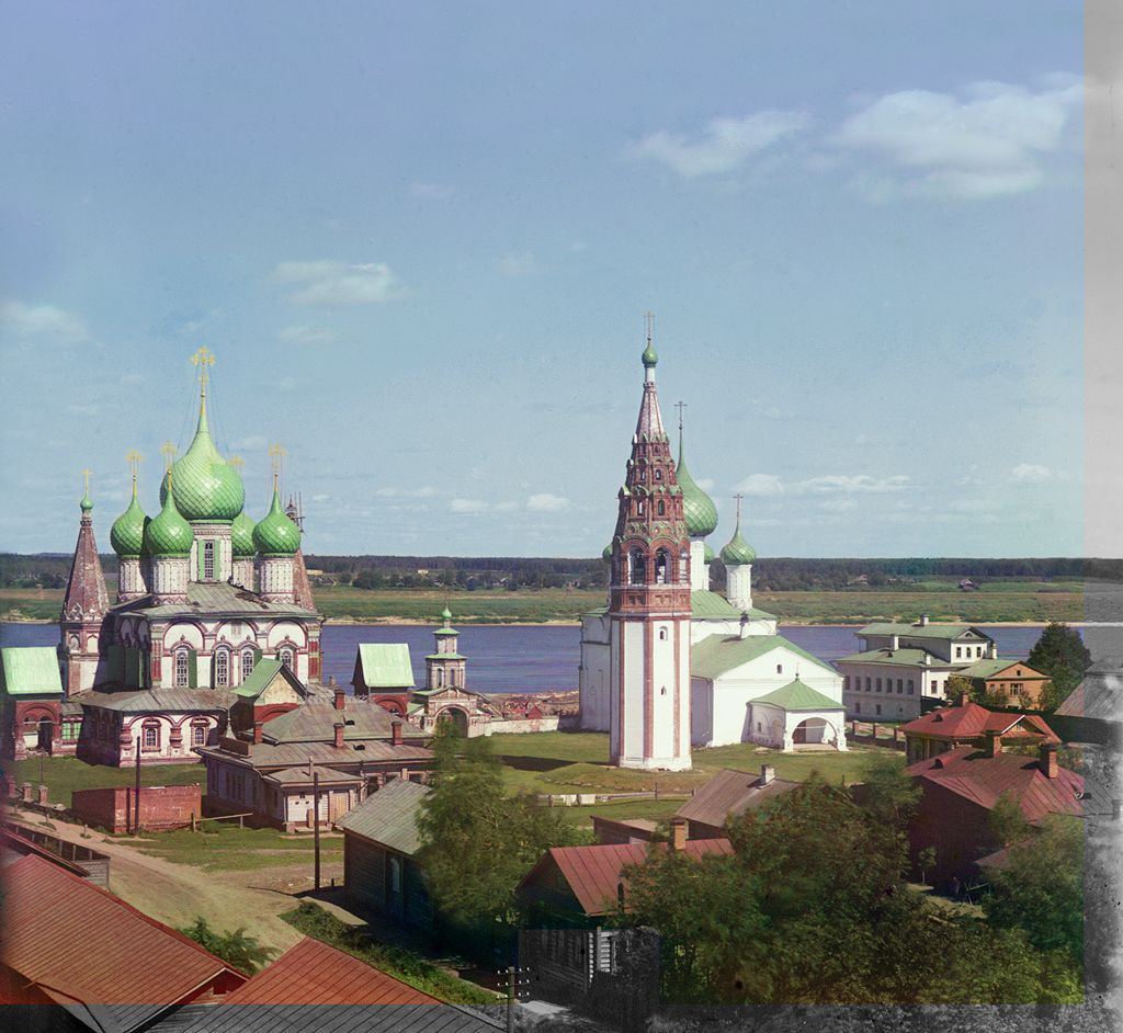 Ярославль. Общий вид церкви Иоанна Златоуста в Коровниках (с мельницы), с юго-запада. 1911 год.